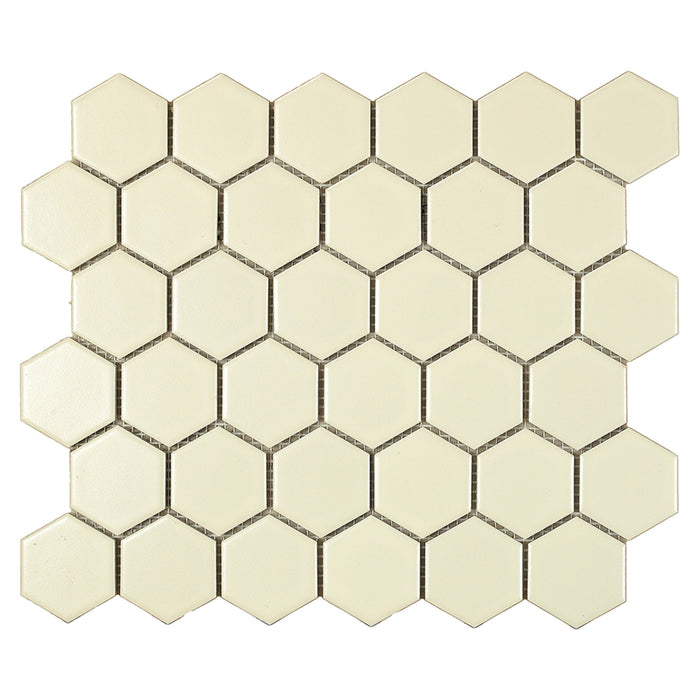 Urban Textures in Ivory 2" Hexagon Tile
