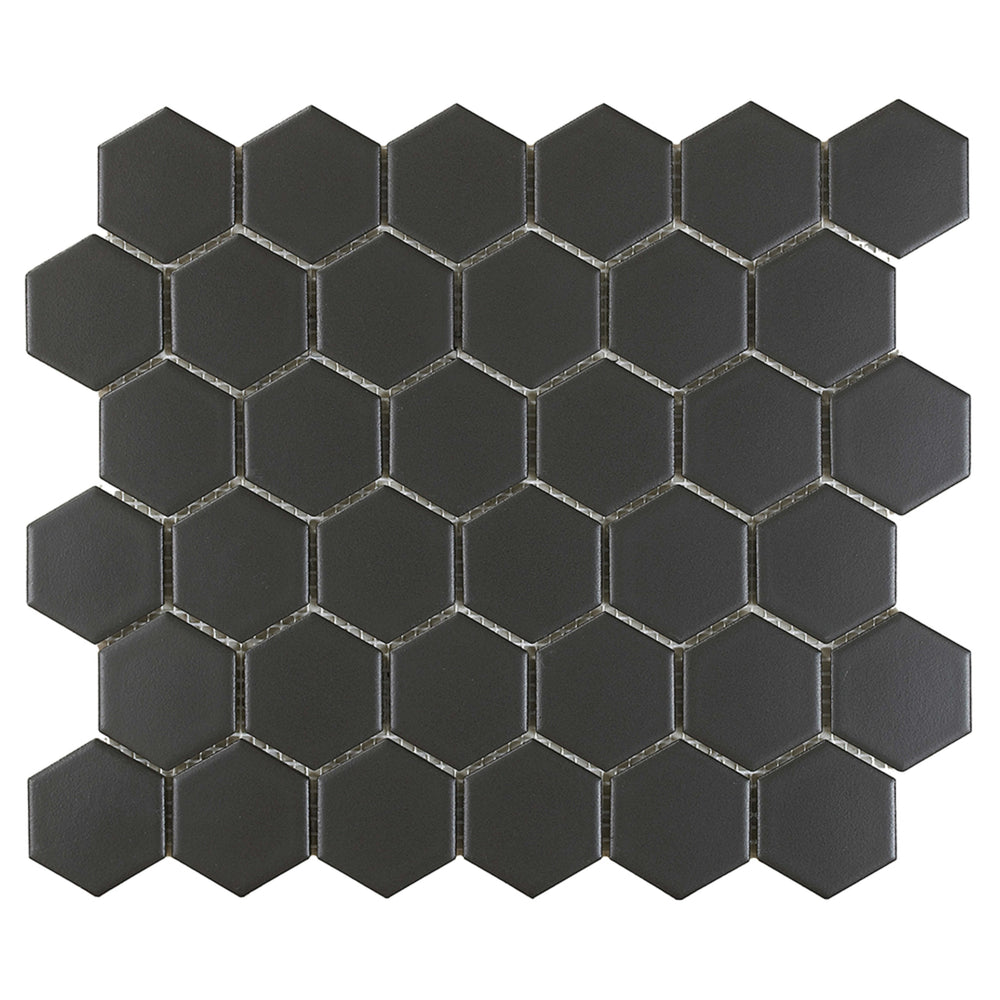 Urban Textures in Graphite 2" Hexagon Tile