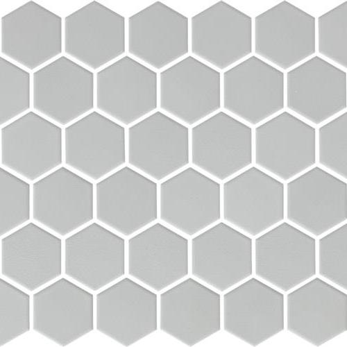 Urban Textures Mosaics in Cool Gray Matte - Hexagon Tile