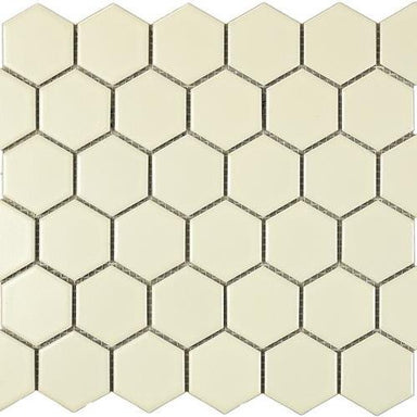 Urban Textures Mosaics in Ivory Matte - Hexagon Tile