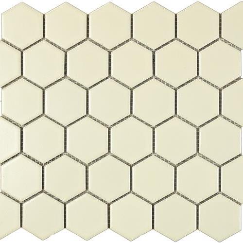 Urban Textures Mosaics in Ivory Matte - Hexagon