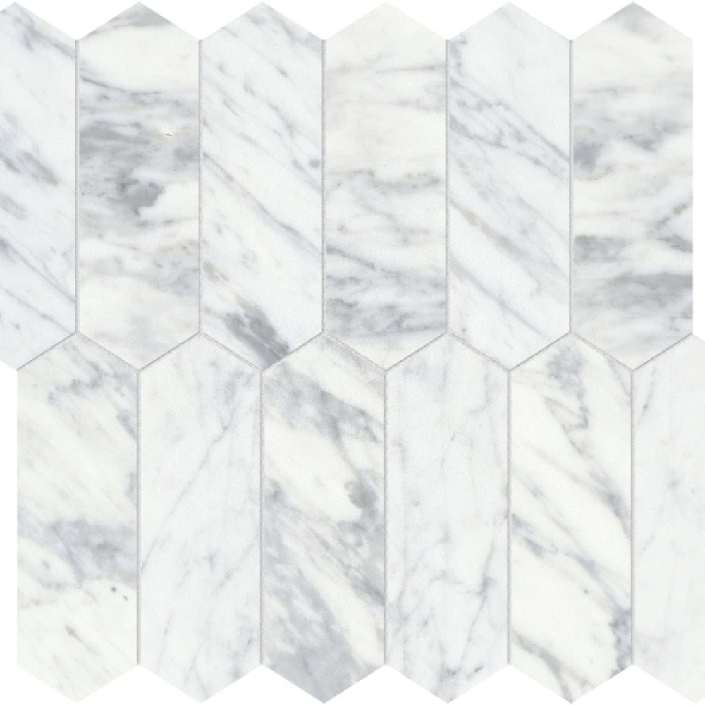 Virtue Bianco in Picket Mosaic Honed Natural Stone