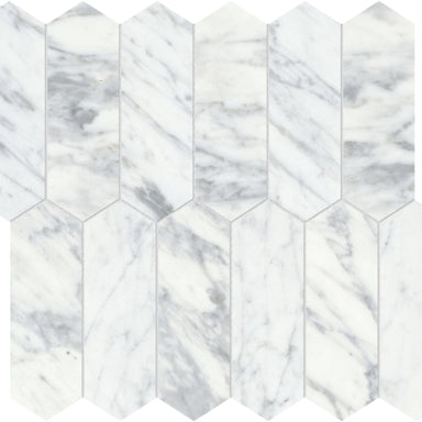 Virtue Bianco in Picket Mosaic Honed Natural Stone