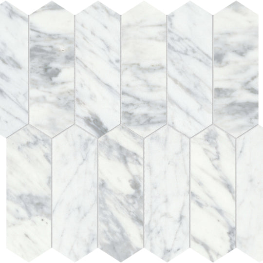 Virtue Bianco in Picket Mosaic Honed