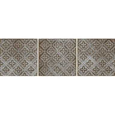 Vintage Metals in Whitewash Classic Bronze - Flower Metal Tile