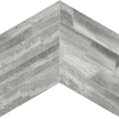 Volcana Notte in Chevron Mosaic Honed Natural Stone