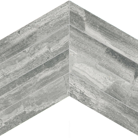 Volcana Notte in Chevron Mosaic Honed