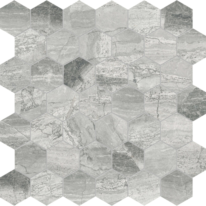Volcana Notte in Hexagon Mosaic Honed Natural Stone