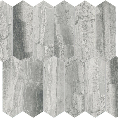 Volcana Notte in Picket Mosaic Honed Natural Stone