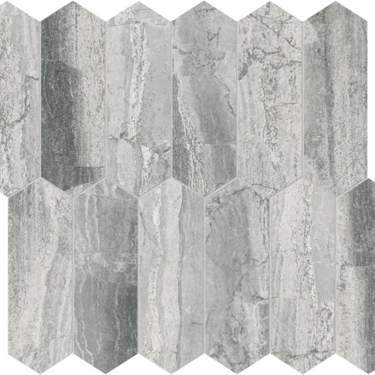 Volcana Notte in Picket Mosaic Honed