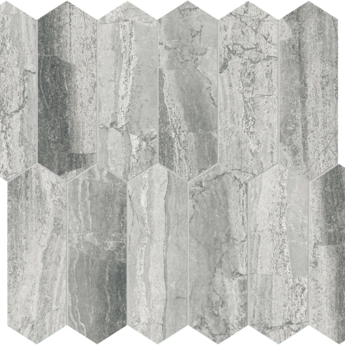 Volcana Notte in Picket Mosaic Honed Natural Stone
