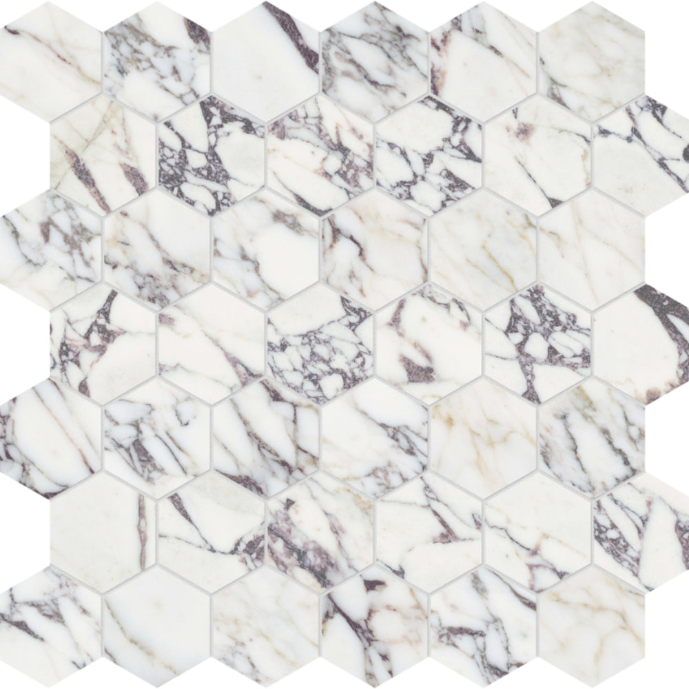 Viola Roccia in Hexagon Mosaic Honed Natural Stone