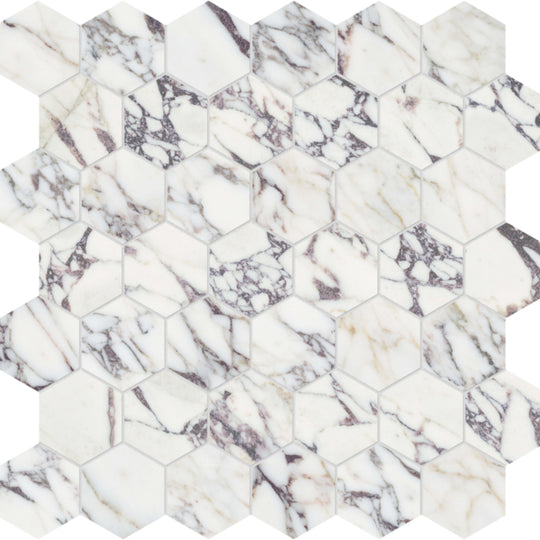 Viola Roccia in Hexagon Mosaic Honed