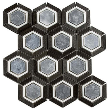 Sky Light in Velvet Periwinkle 3 1/4" Full Hex Natural Stone