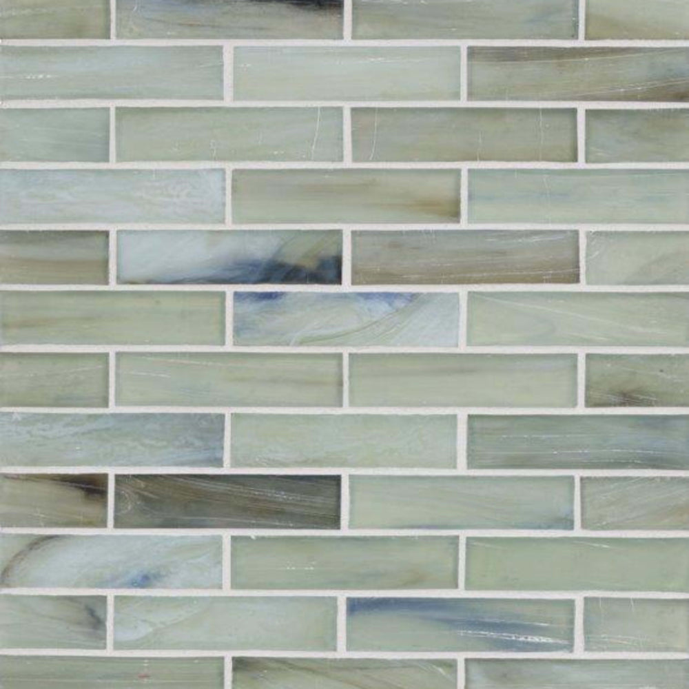 Vihara - Jade in Jade 1x4 Silk Glass Tile