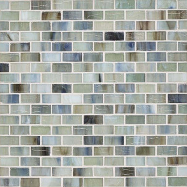 Vihara - Jade in Jade 1/2x1-1/2 Silk Glass Tile