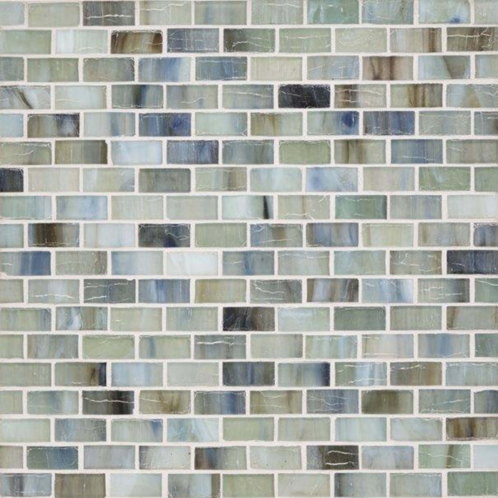 Vihara - Jade in Jade 1/2x1-1/2 Silk Glass Tile
