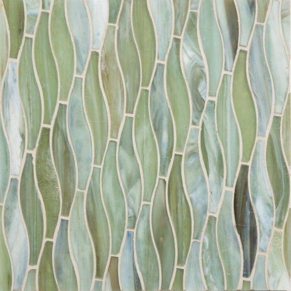 Vihara - Jade in Jade Swish Silk Glass Tile