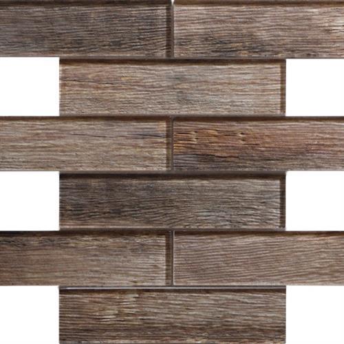 Wood Glass in Maple - Linear Mosaic Glass Tile