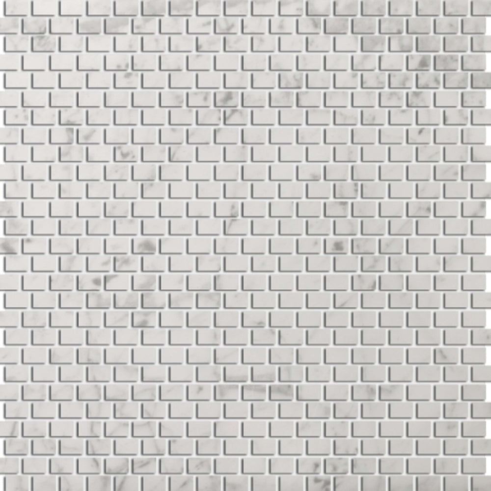 Marble Bianco Gioia Collection in 12" X 12" Mosaic Mesh Honed Natural Stone