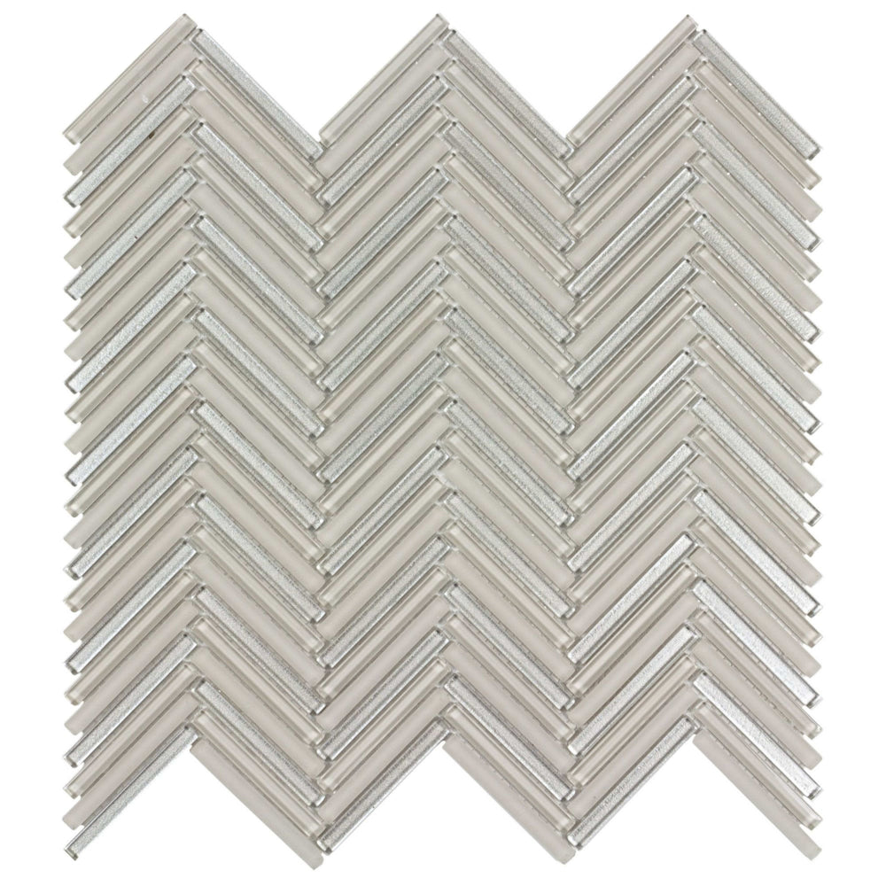Seasons in Breeze Herringbone Glass Tile