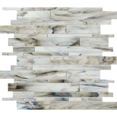 Catwalk in Smokey Stiletto (Random Strip) Glass Tile