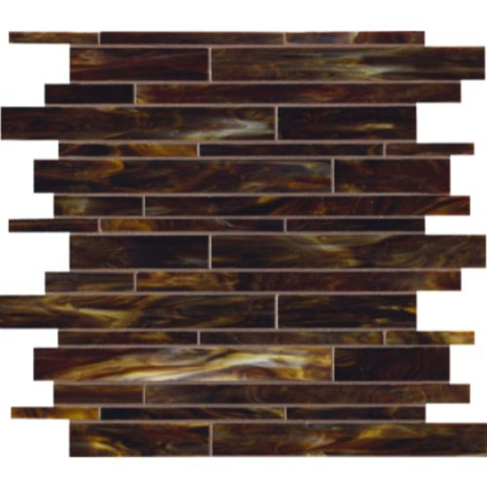 Catwalk in Walnut Wedge (Random Strip) Glass Tile