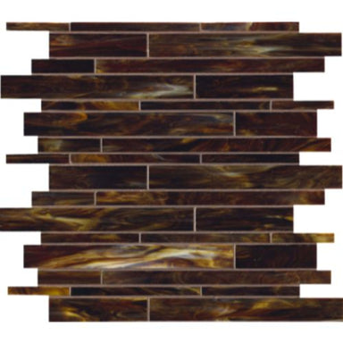 Catwalk in Walnut Wedge (Random Strip) Glass Tile