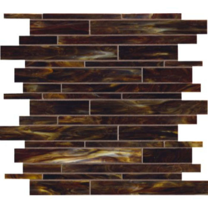 Catwalk in Walnut Wedge (Random Strip) Glass Tile