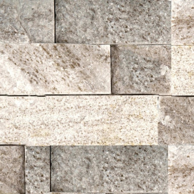 SLATE, QUARTZITE & SANDSTONE in Cream Gold Quartzite - Flamed Stacked 6" X 24" Natural Stone