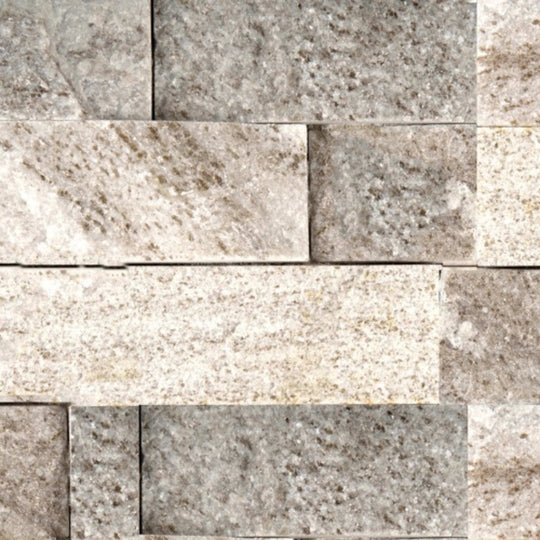 SLATE, QUARTZITE & SANDSTONE in Cream Gold Quartzite - Flamed Stacked 6" X 24"