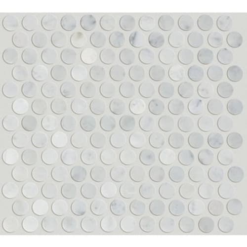 CHATEAU PENNY ROUND MOSAIC in Bianco Carrara  Tile