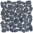 Cultura in Black 12" X 12" Pebble On Mesh Natural Stone