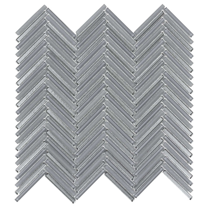 Seasons in Wind Herringbone Glass Tile
