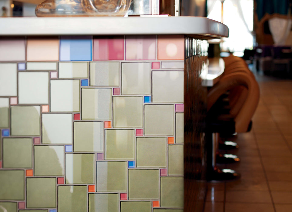 Glass Blox in Taupe Fog 4"x4"