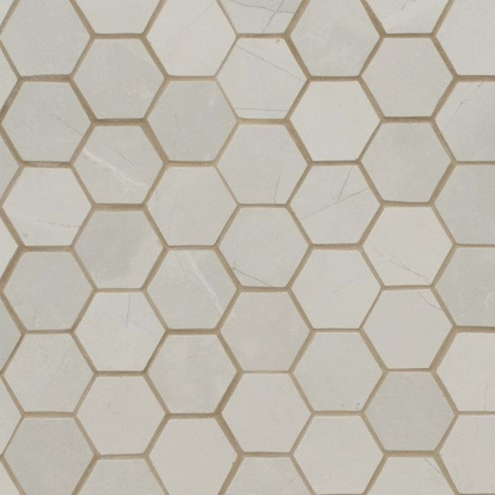 Sande in Ivory 2x2 Hex Tile
