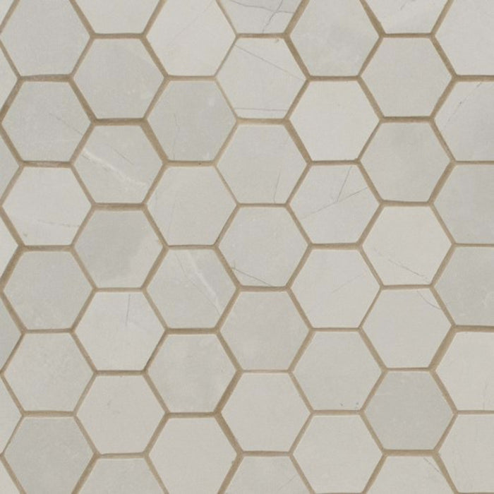 Sande in Ivory 2x2 Hex Tile