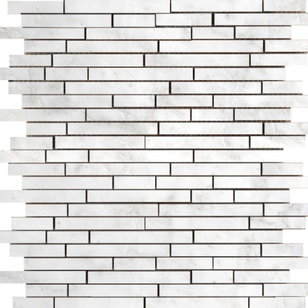 Marble Winter Frost in Winter Frost Linear Mosaic - Mesh Mosaic Natural Stone