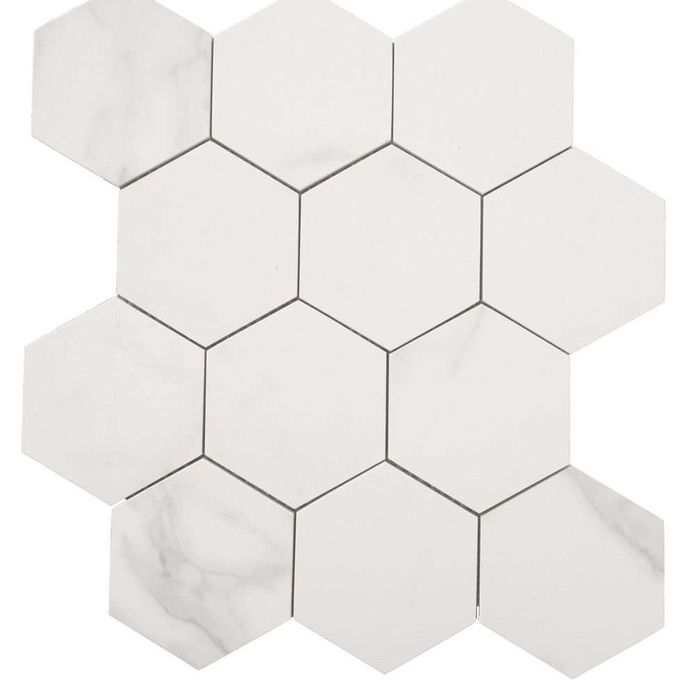Corona Deluxe in Natural - 4" Hex Mosaic Tile
