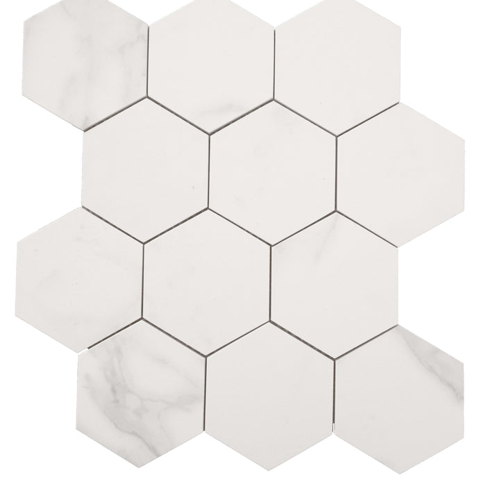 Corona Deluxe in Natural - 4" Hex Mosaic Tile