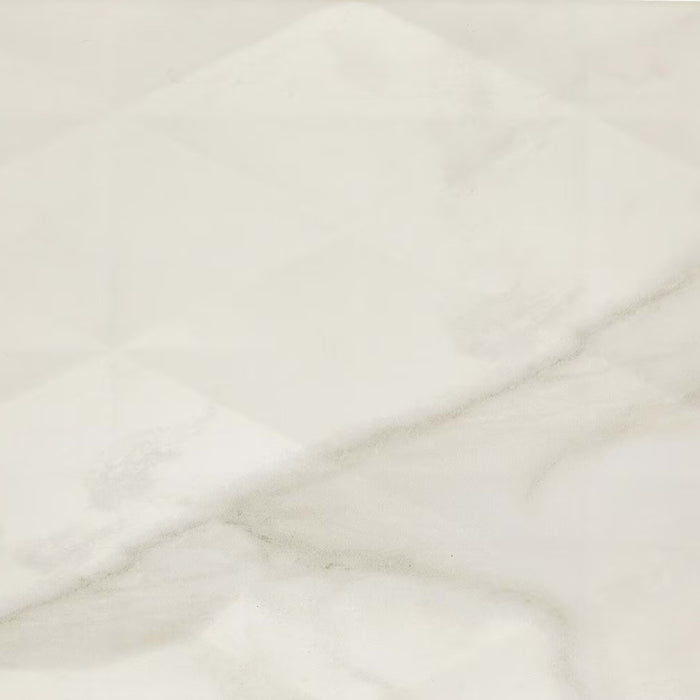 Perpetuo in Brilliant White Geometric 12x24 Tile