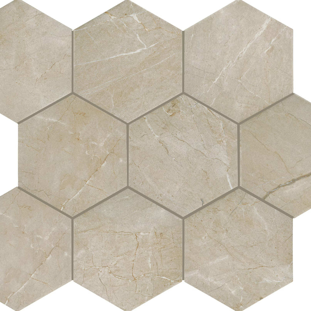 Perpetuo in Elegant Beige Hexagon 8 Tile