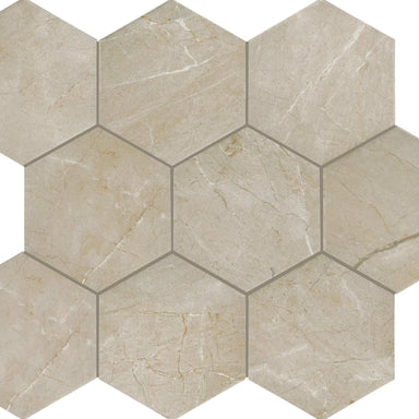 Perpetuo in Elegant Beige Hexagon 8 Tile