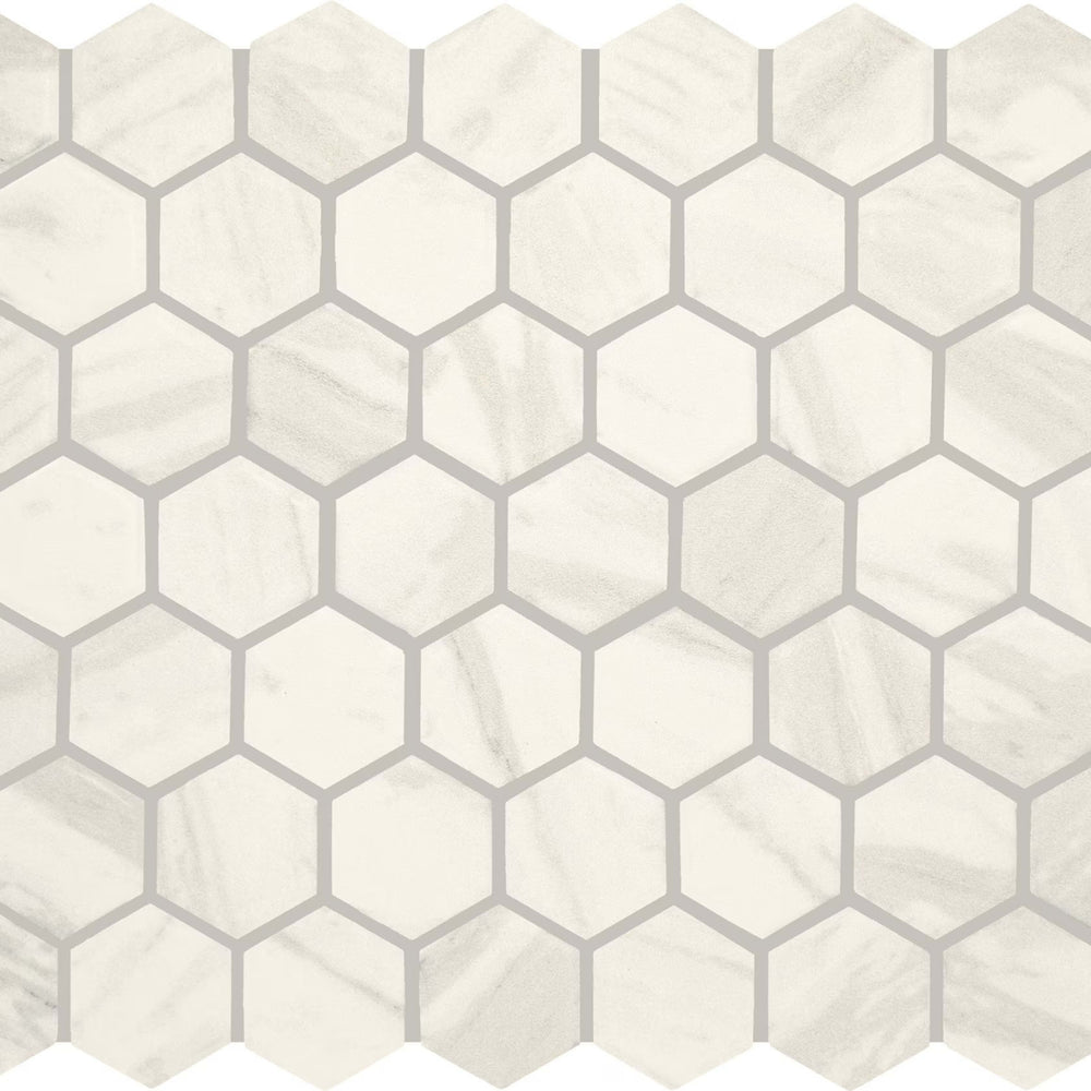Perpetuo in Timeless White Hexagon 1.5 Tile