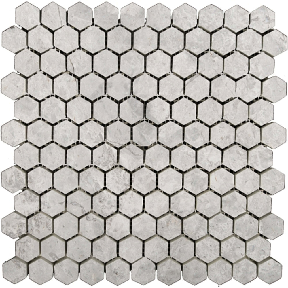 Marble Silver Collection in Silver Polished - Hexagon Natural Stone