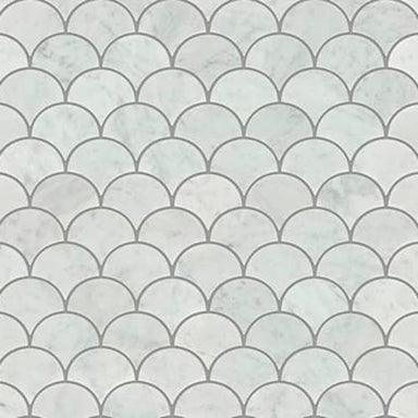 ESTATE FAN MOSAIC in Bianco Carrara  Tile