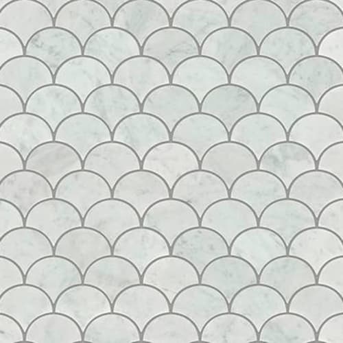 ESTATE FAN MOSAIC in Bianco Carrara  Tile