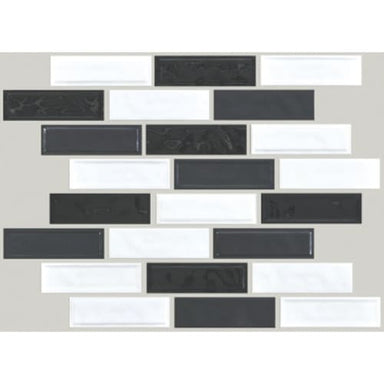 GEOSCAPES RANDOM LINEAR in Black/White Blend  Tile