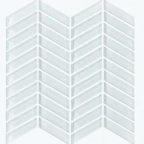 PRINCIPAL CHEVRON GLASS MOSAIC in Ice  Tile