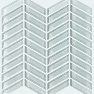 PRINCIPAL CHEVRON GLASS MOSAIC in Cloud  Tile